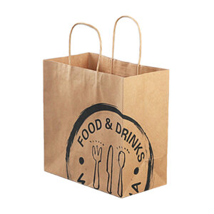 Custom Logo Printed Food Take Away Kraft Paper Bags - Darling packing