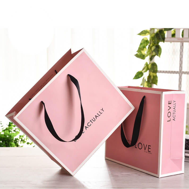 Pink Color Printed Decorative Handmade Paper Bag With Handles - Darling ...